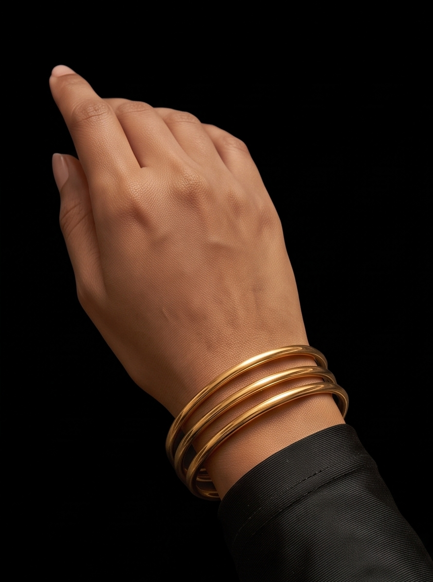 Premium Gold Stainless Steel Bangle - Size 6cm and 6.5cm