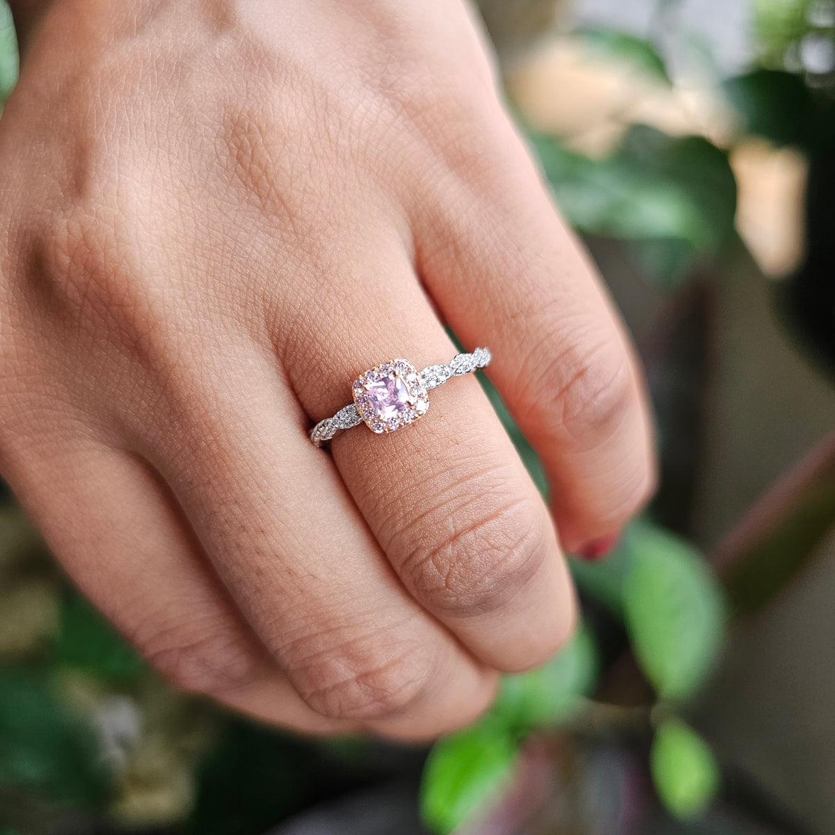 S925 Sterling Silver & Rose Gold Ring – Elegant Dual‑Tone Design