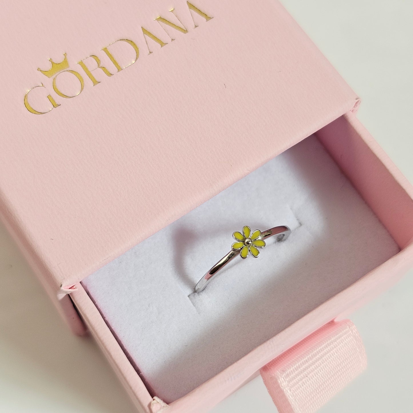 Adjustable Flower Rings – S925 Sterling Silver Yellow