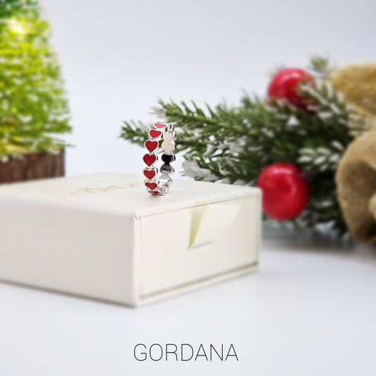 Juliette Sterling Silver Red Heart Ring 8