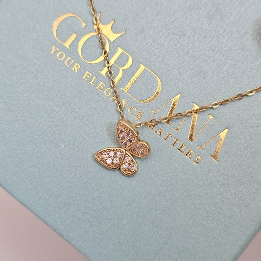 Butterfly stainless steel necklace