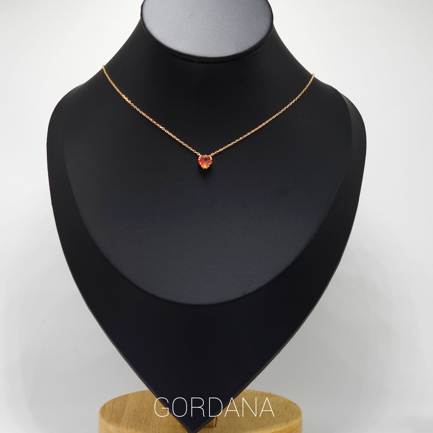 Heart Tourmaline- Natural Stone Pendant Necklace – Gold Plated S925 Sterling Silver