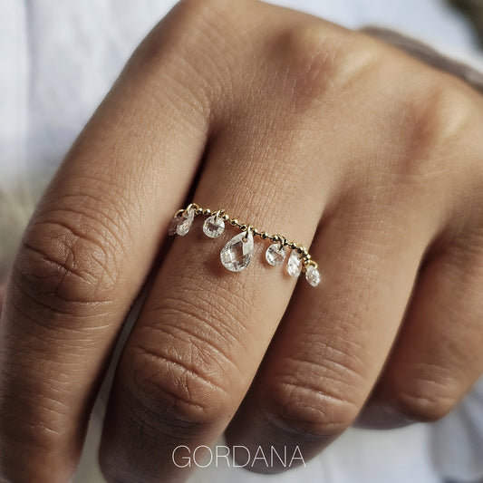 Crystal stainless steel ring