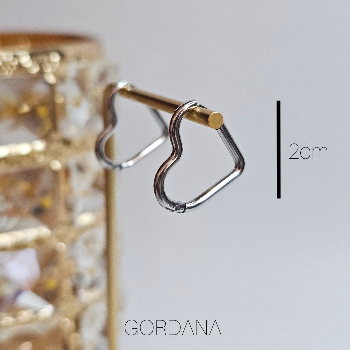 Stainless steel heart hoops Silver