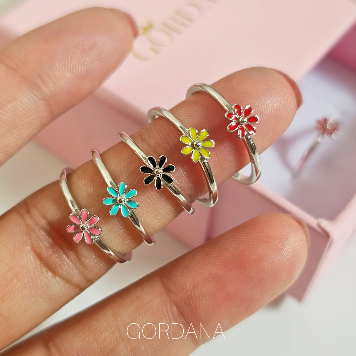 Adjustable Flower Rings – S925 Sterling Silver