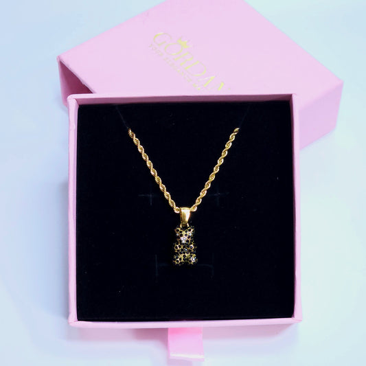 Romantic Teddy Bear Pendant Necklace for Women | Stainless Steel PVD Gold