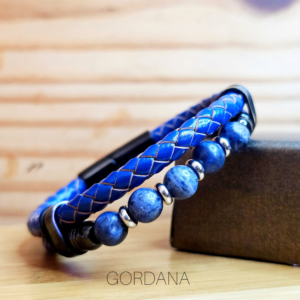 Genuine Leather and stainless steel bracelet