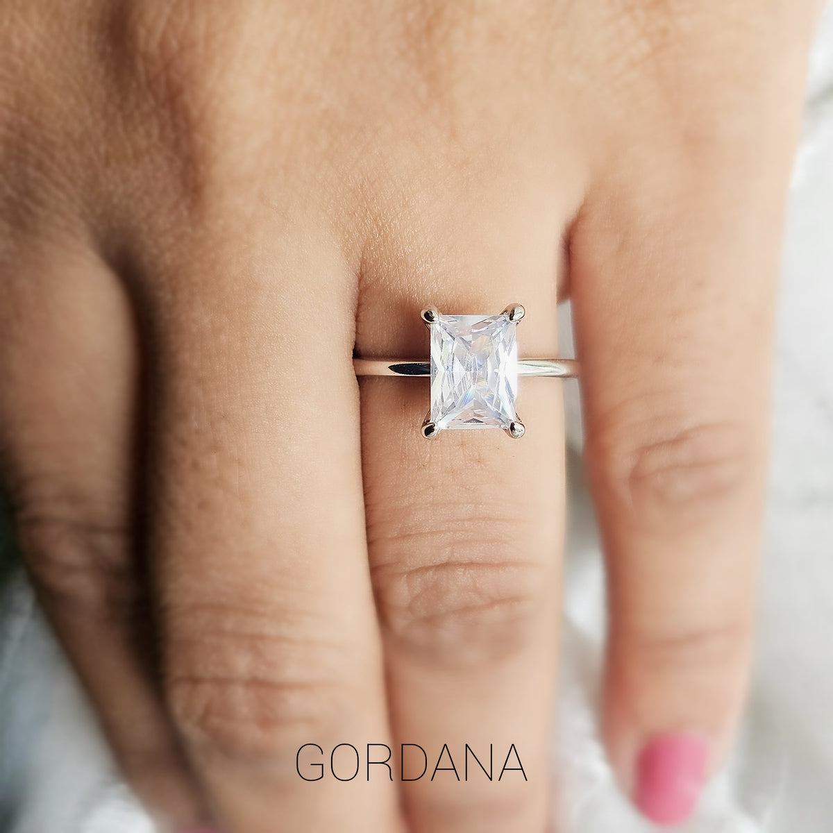 S925 Sterling Silver Ring – Radiant Cut Stone
