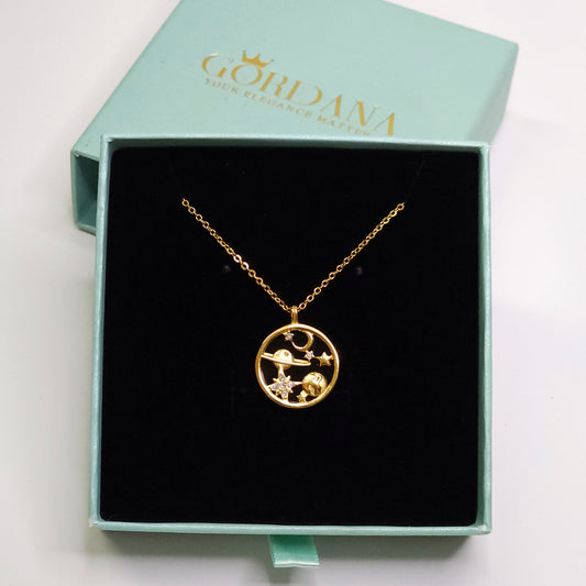 Celestial Wonders stainless steel Necklace Black