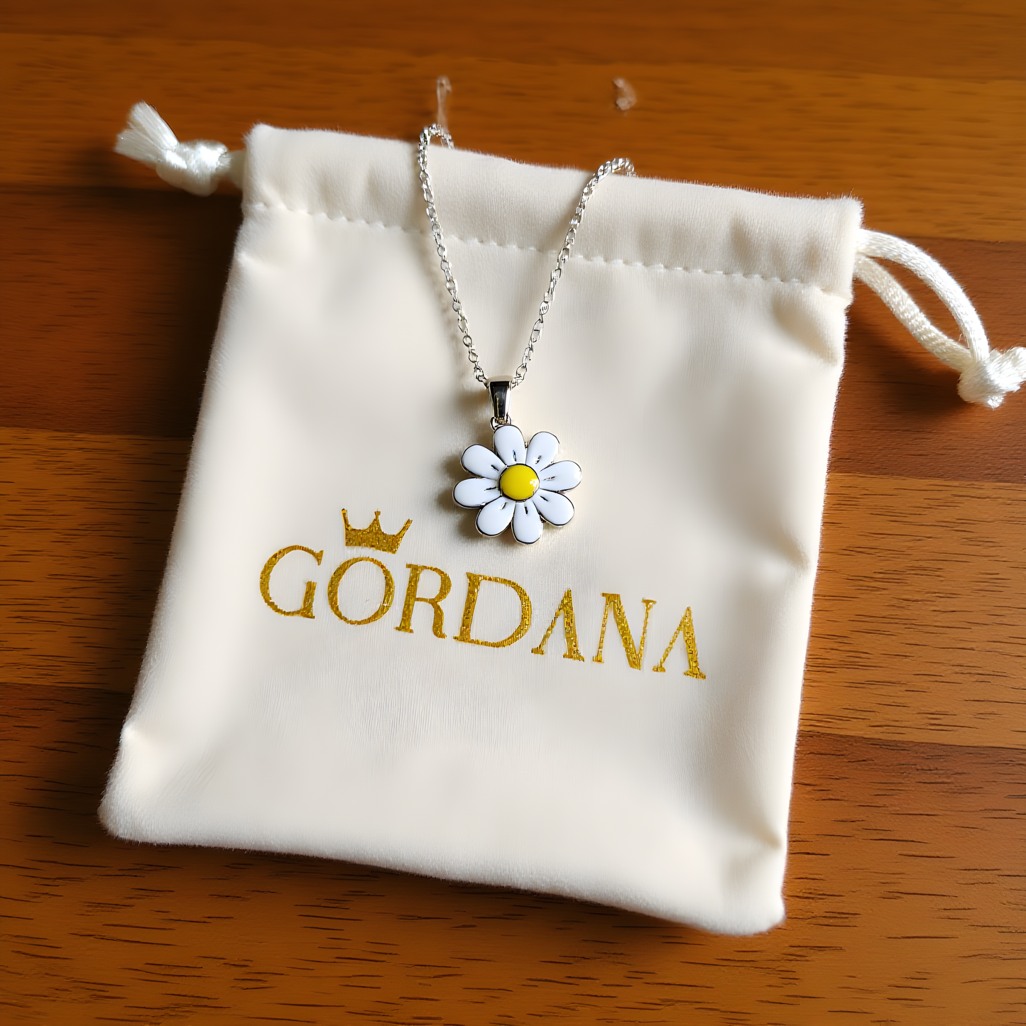 Silver Flower pendant necklace -stainless steel