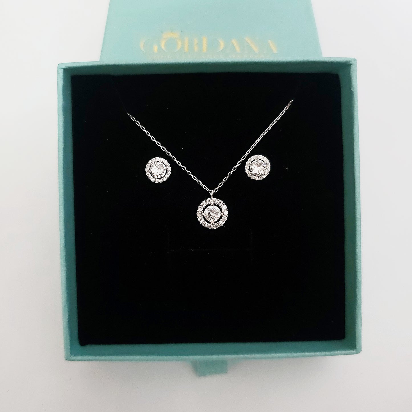 Classic Halo Jewelry Set – S925 Sterling Silver