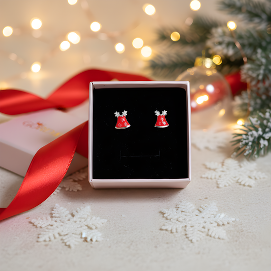 Festive Holiday sterling silver Earrings – Christmas Themed Studs 2