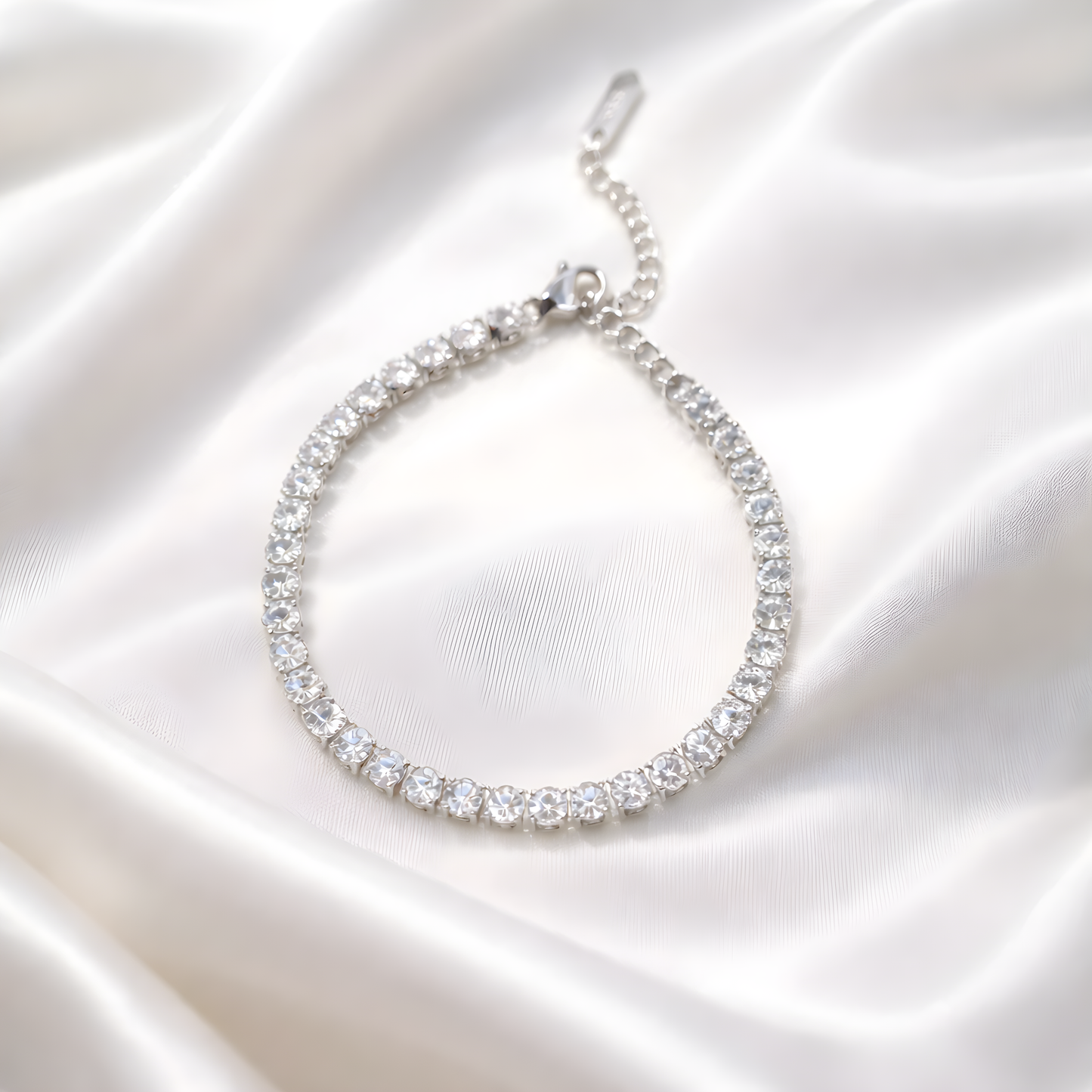 Silver Plated 4mm Tennis Bracelet – Stainless Steel Bracelet