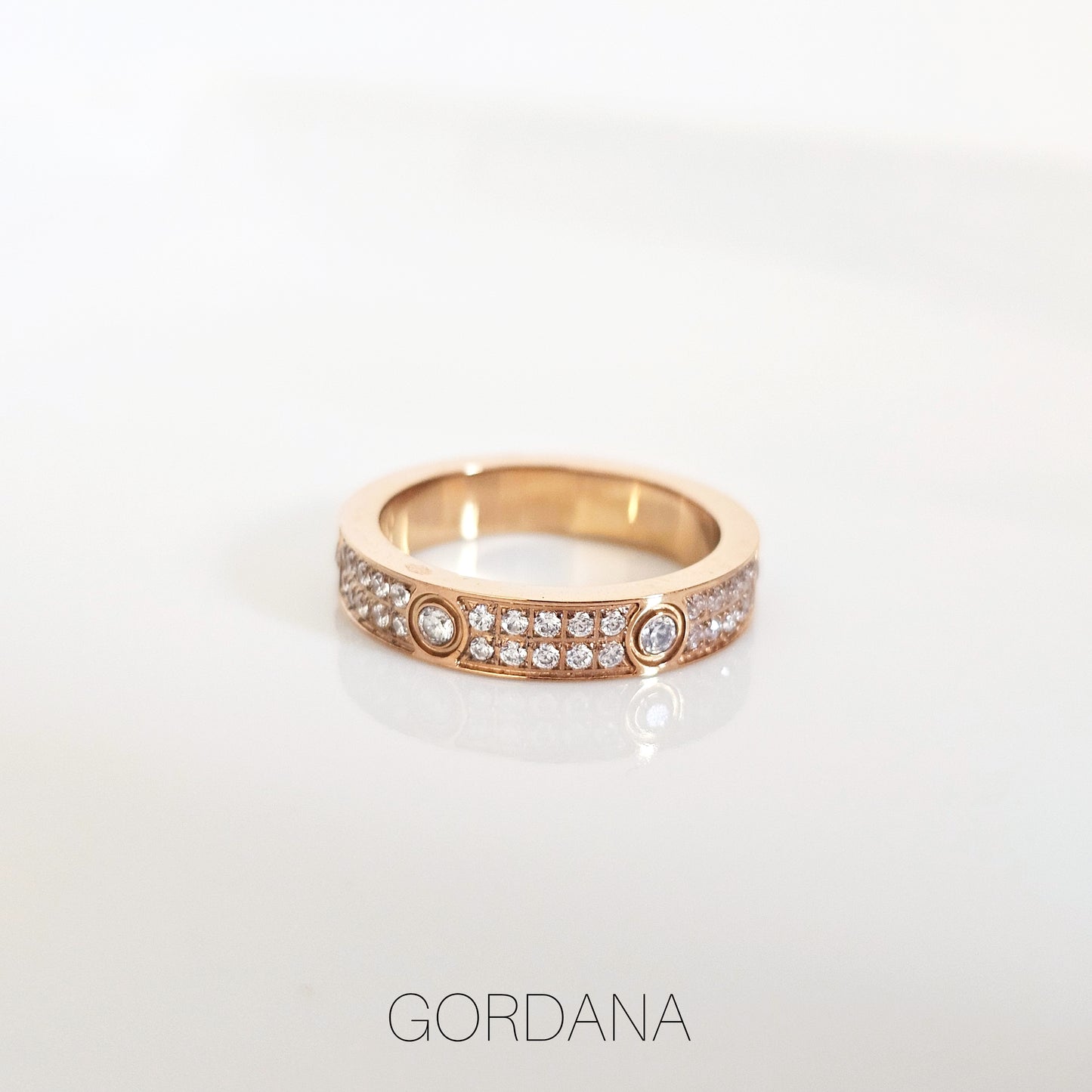 Stainless steel rings -Size 6 only Rose gold