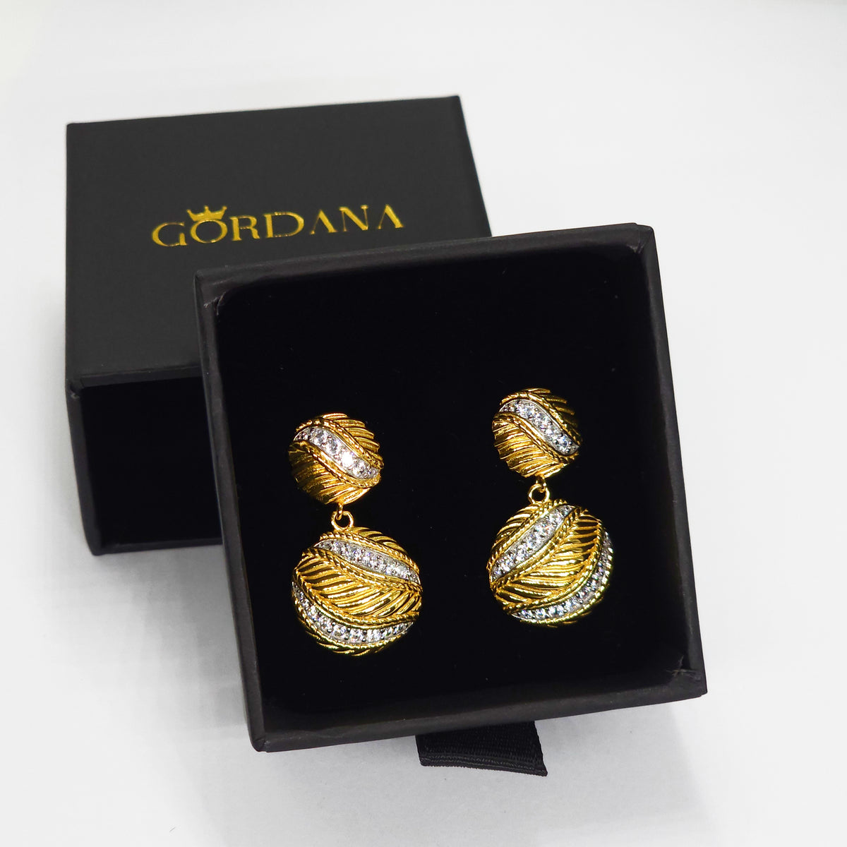 Statement Gold Drop Earrings – S925 Sterling Silver