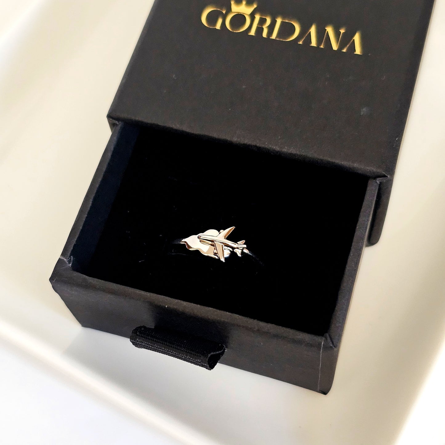 S925 Sterling Silver Adjustable Airplane Ring