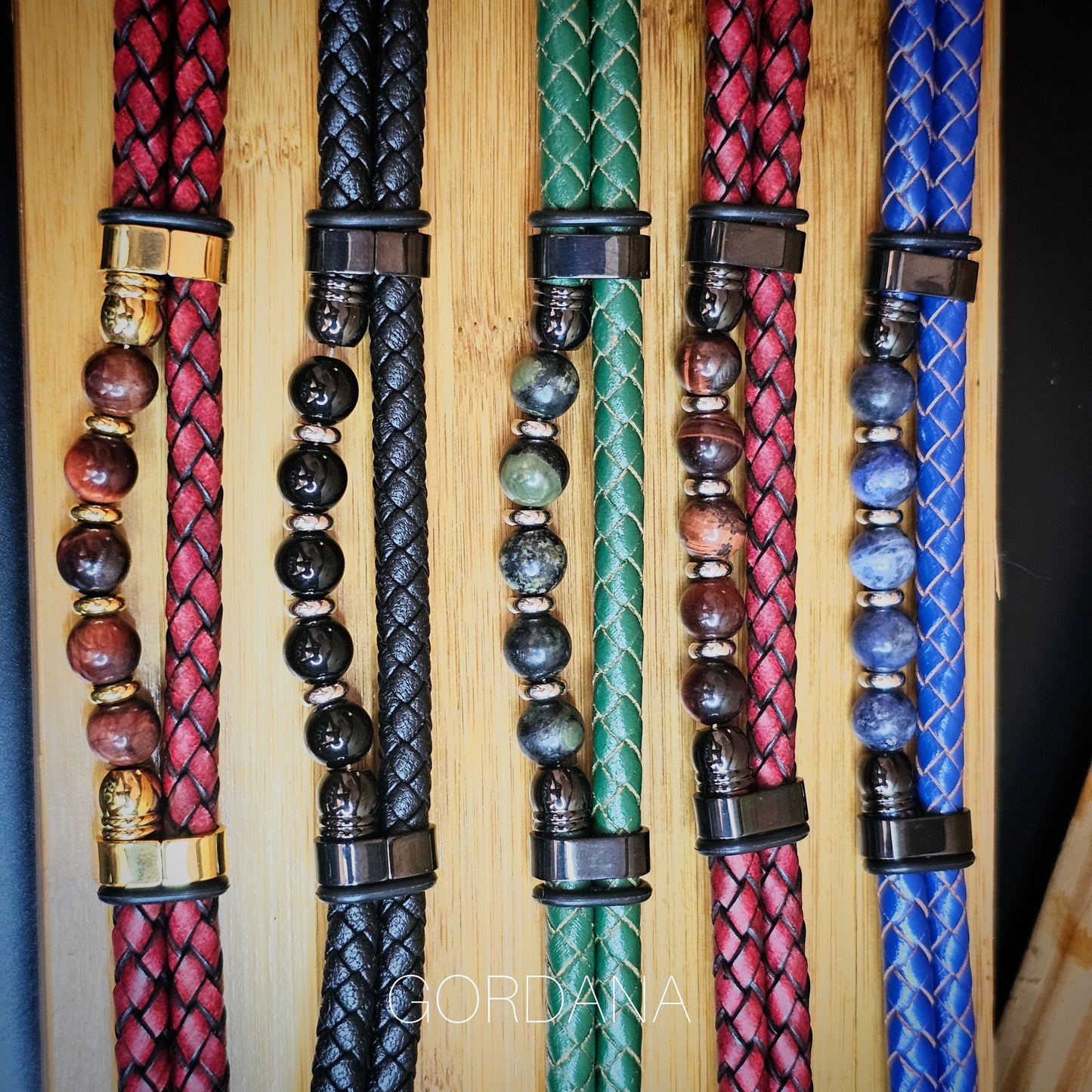 Genuine Leather and stainless steel bracelet