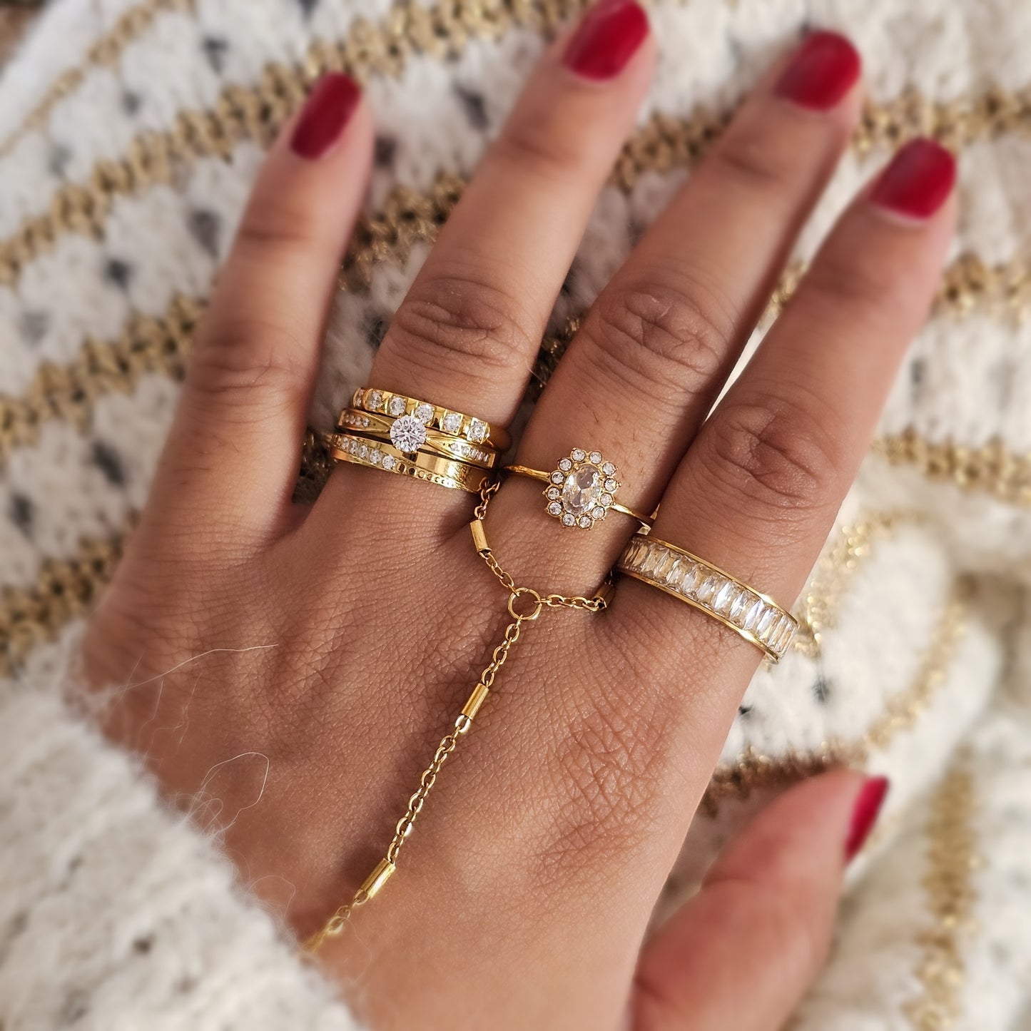 Premium Gold-Tone Stainless Steel Stackable Ring Set – Best Seller