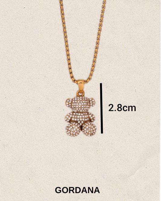 Teddy Chain Necklace – Gold‑Tone Stainless Steel Statement Piece Style 2