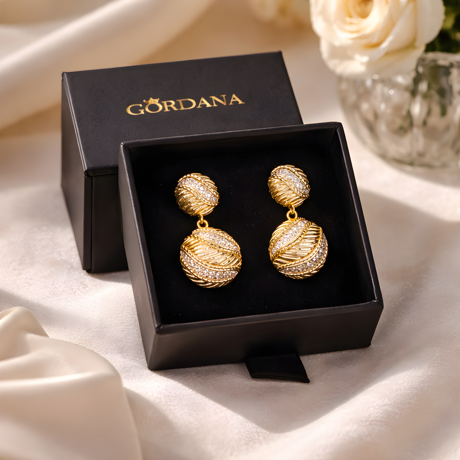 Statement Gold Drop Earrings – S925 Sterling Silver