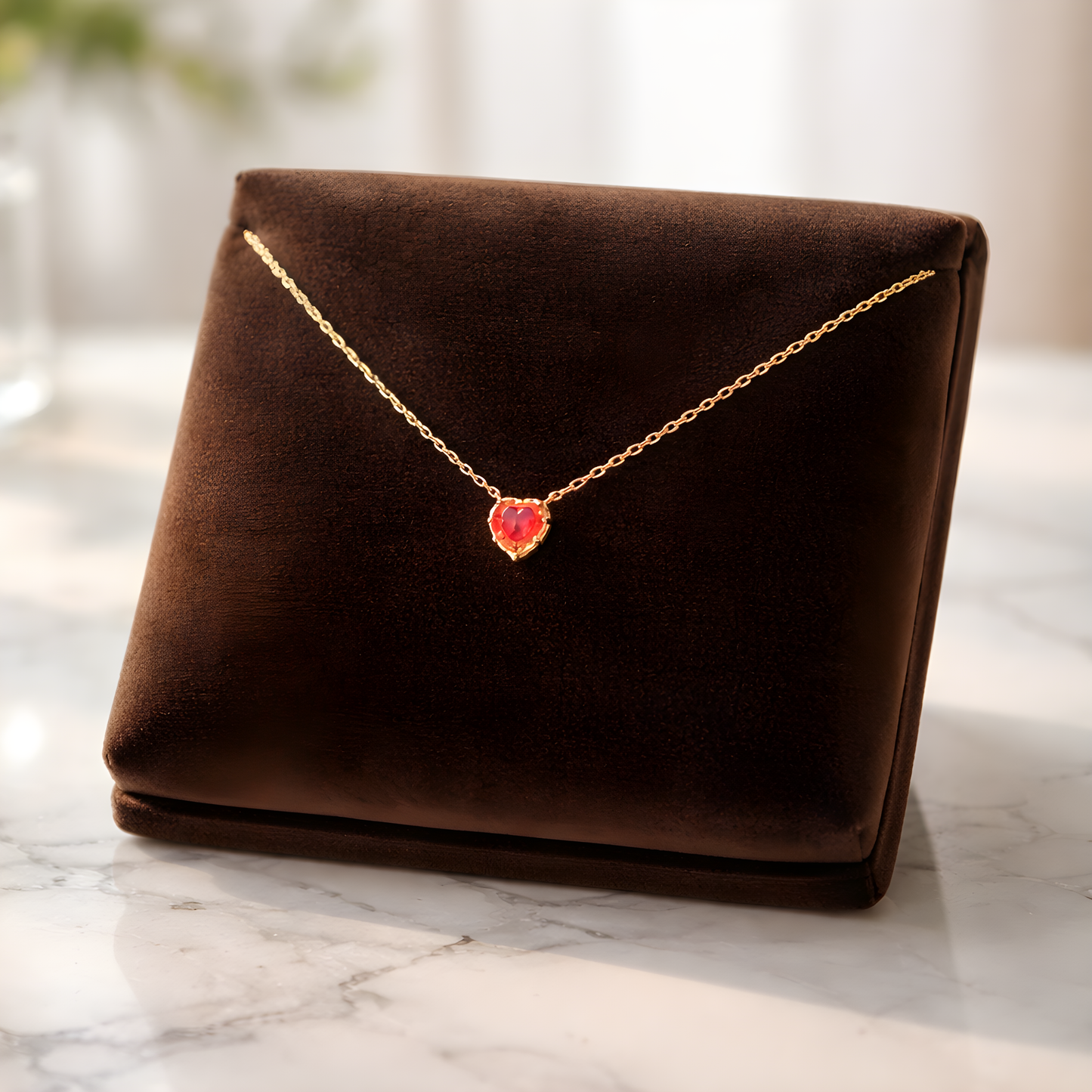 Heart Tourmaline- Natural Stone Pendant Necklace – Gold Plated S925 Sterling Silver