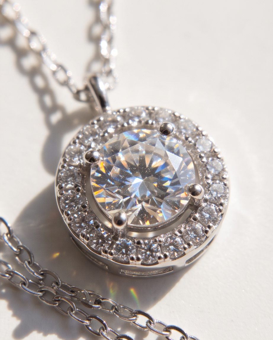 Classic Halo Jewelry Set – S925 Sterling Silver
