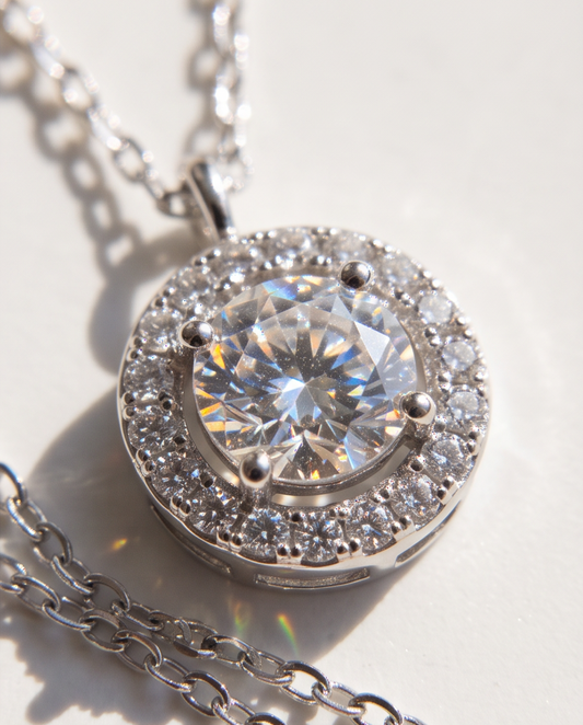 Classic Halo Jewelry Set – S925 Sterling Silver