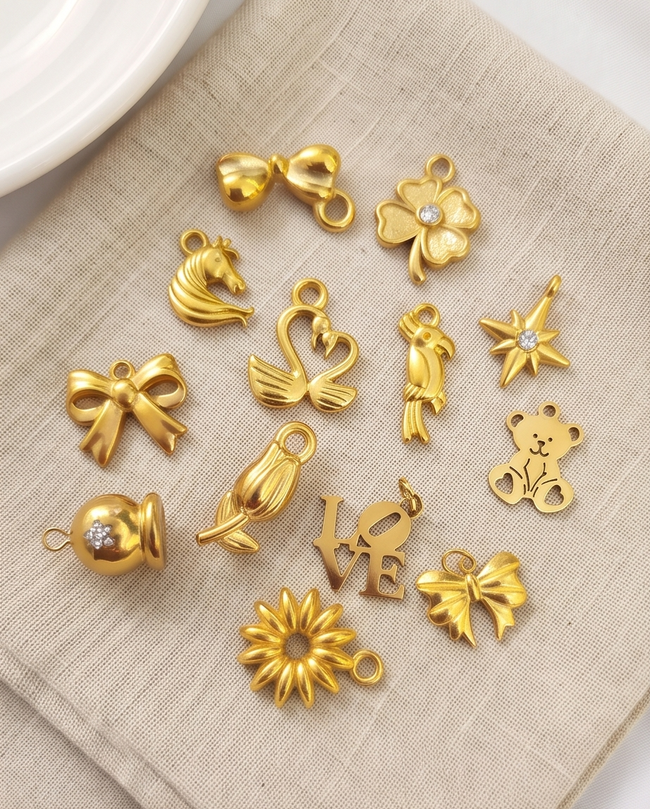 Gold Plated Stainless Steel Charms – Tarnish-Free Jewelry Charms and Pendants for bracelets and necklaces