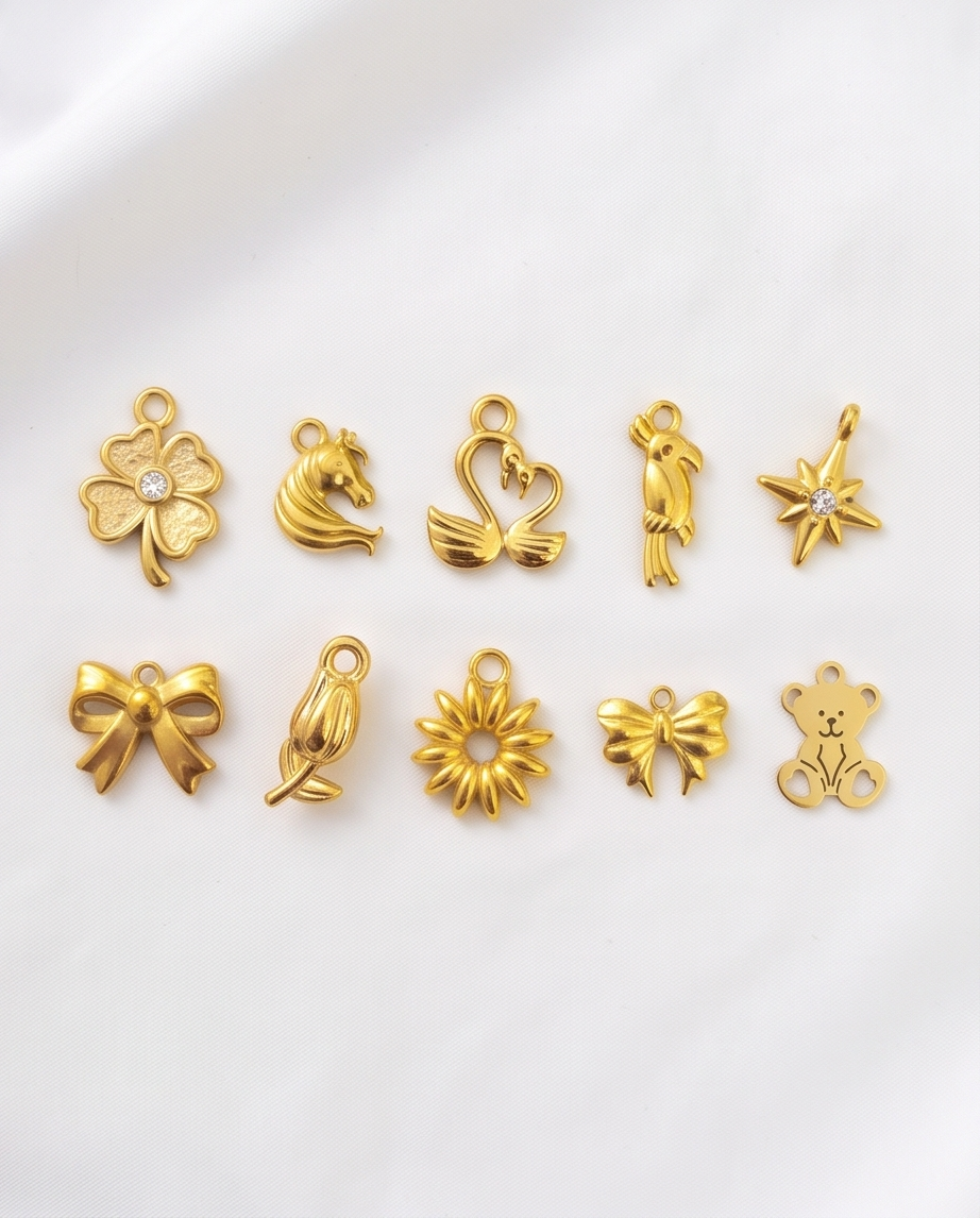 Gold Plated Stainless Steel Charms – Tarnish-Free Jewelry Charms and Pendants for bracelets and necklaces