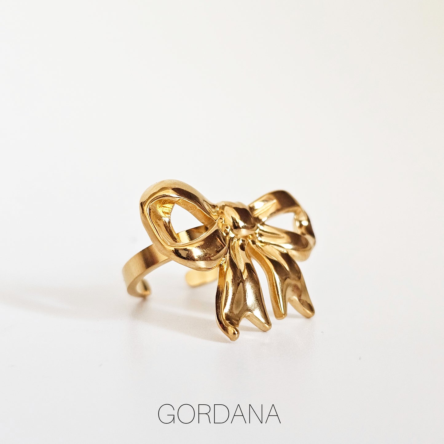 A statmemt gold plated stainless steel adjustable ring. A statement piece from Gordana Jewelry Mauritius. 