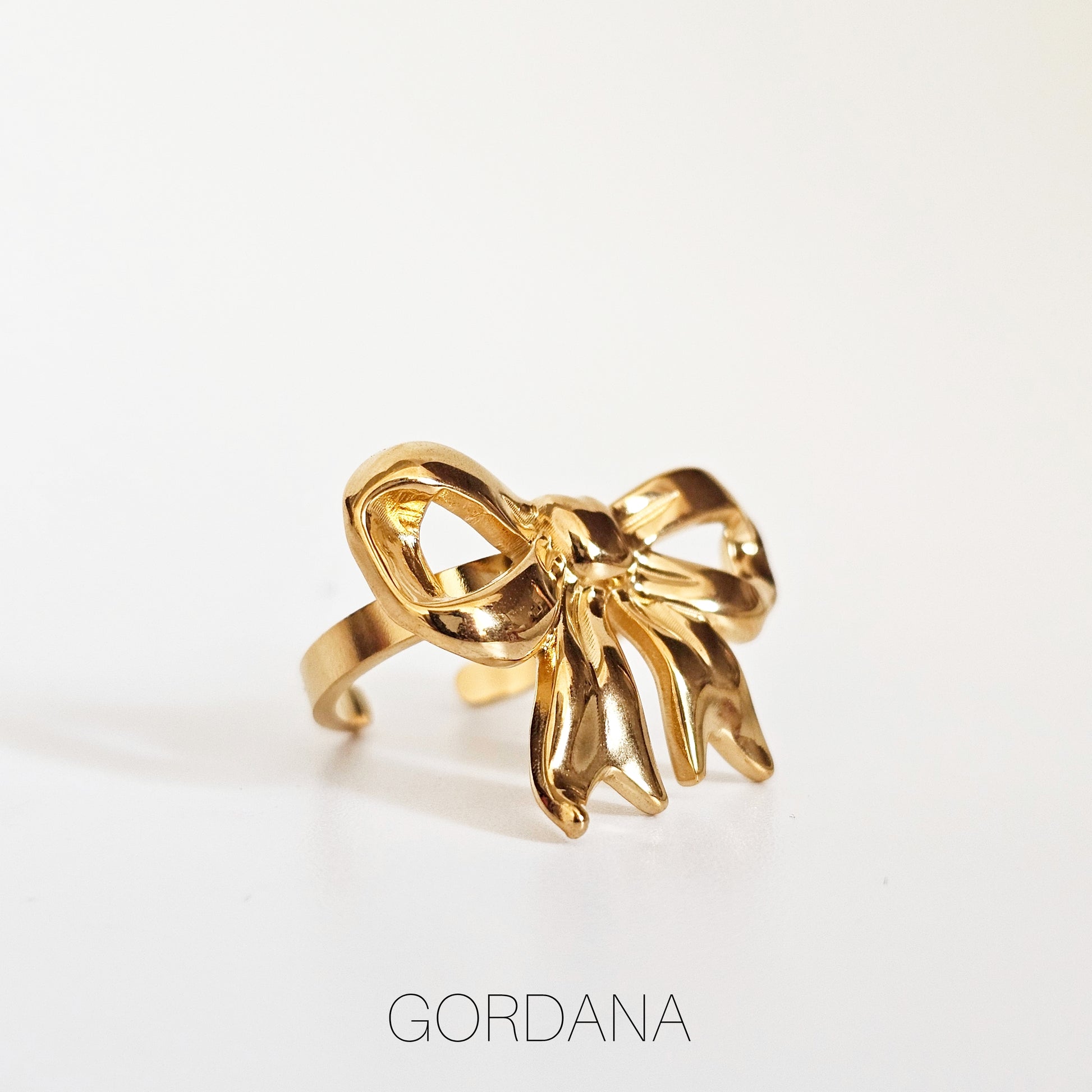 A statmemt gold plated stainless steel adjustable ring. A statement piece from Gordana Jewelry Mauritius. 