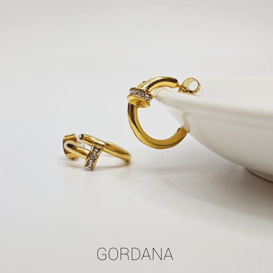 Nail stainless steel semi hoop earrings