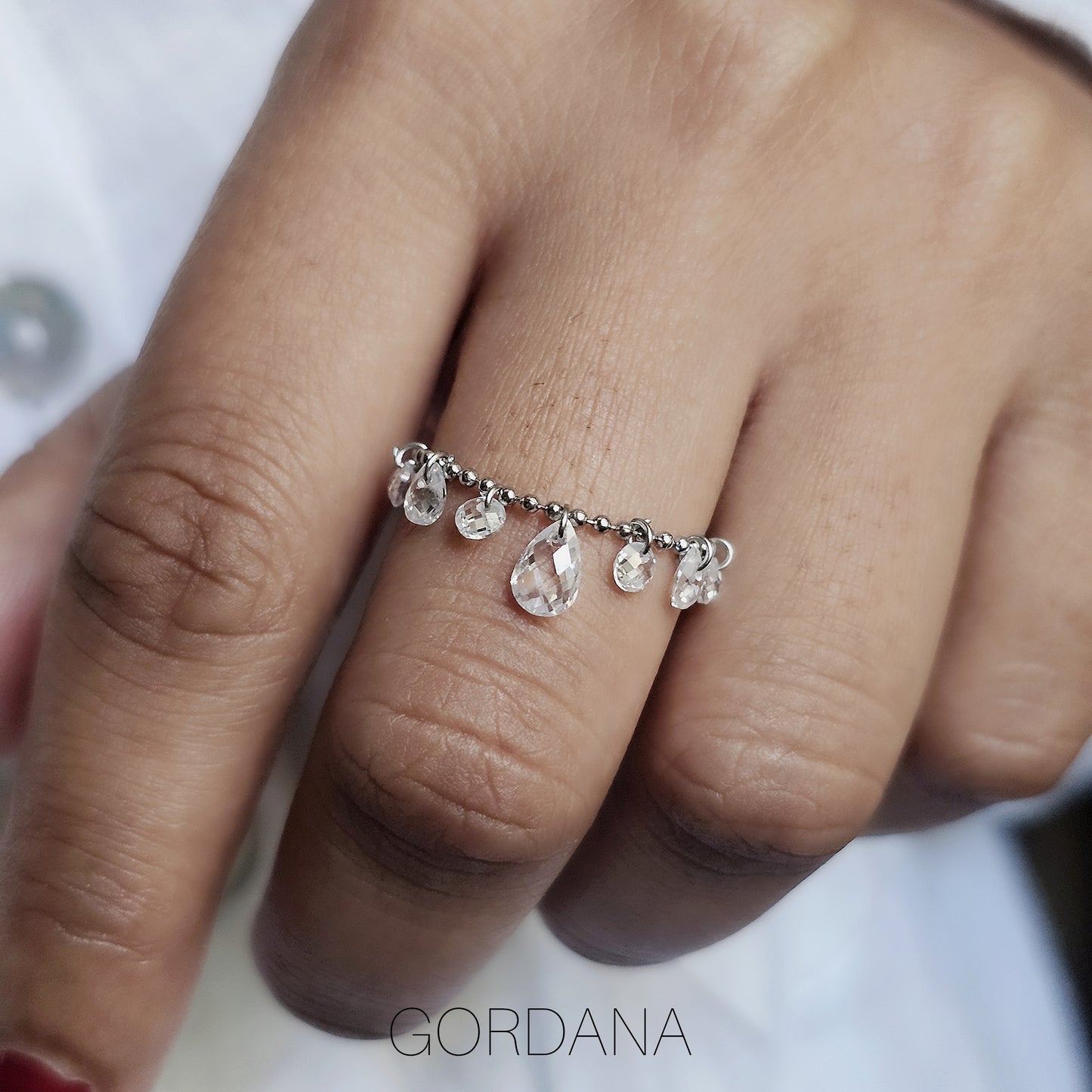 Crystal stainless steel ring