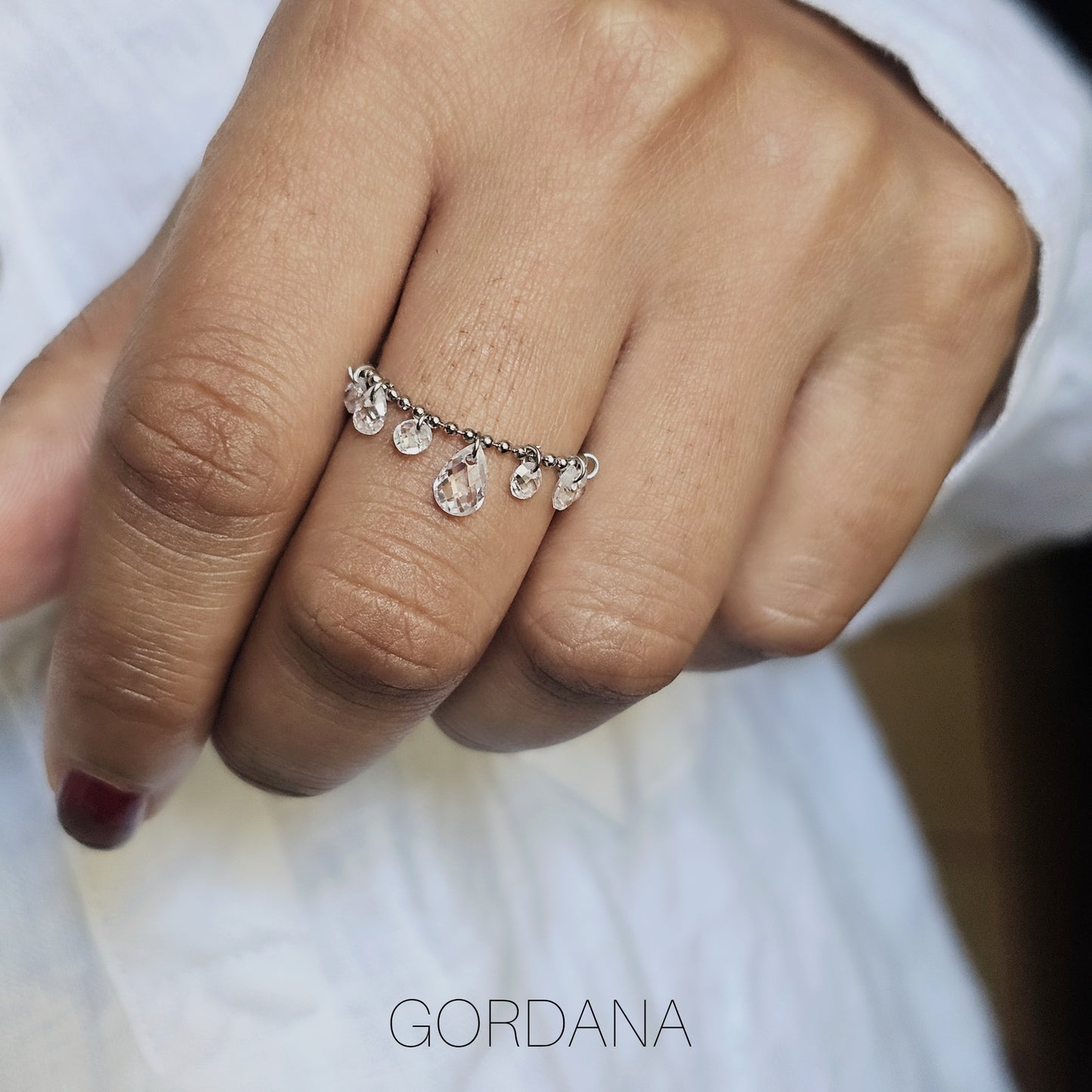 Crystal stainless steel ring