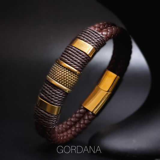 Genuine Leather and stainless steel bracelet - Gordana Moda