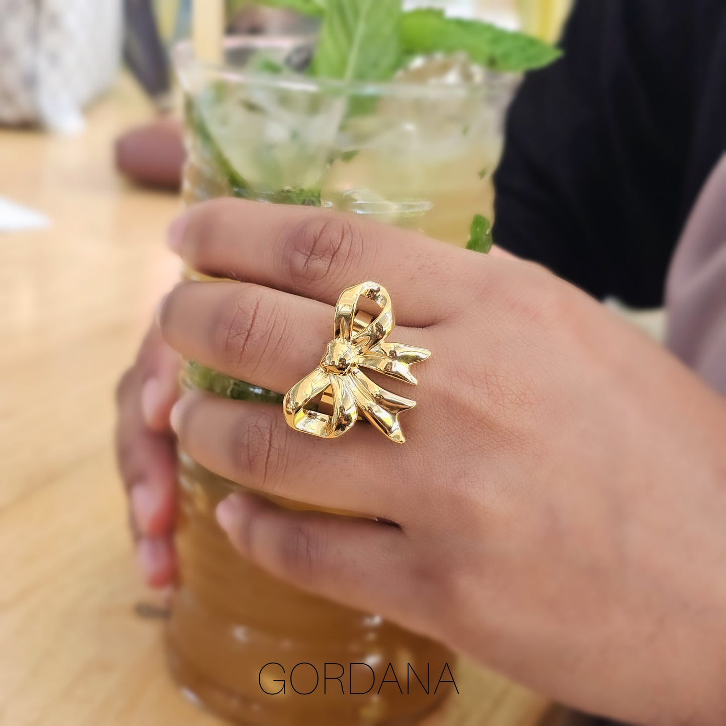 Bow stainless steel Ring