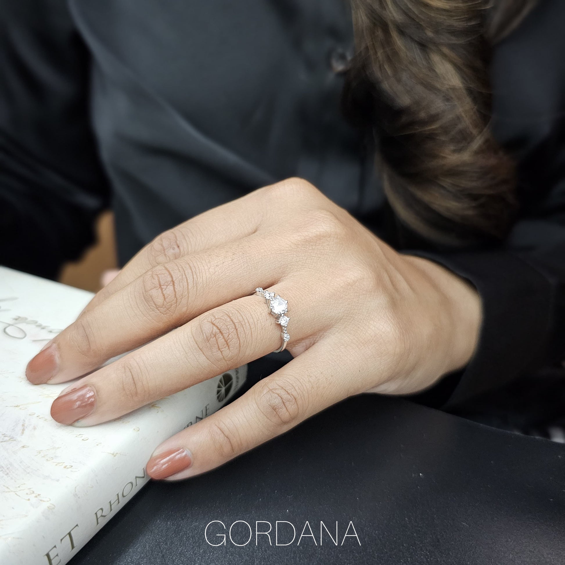 Elegant silver promise ring with gemstone accents, stainless steel jewelry, unisex fashion jewelry inspired by Mauritius,.