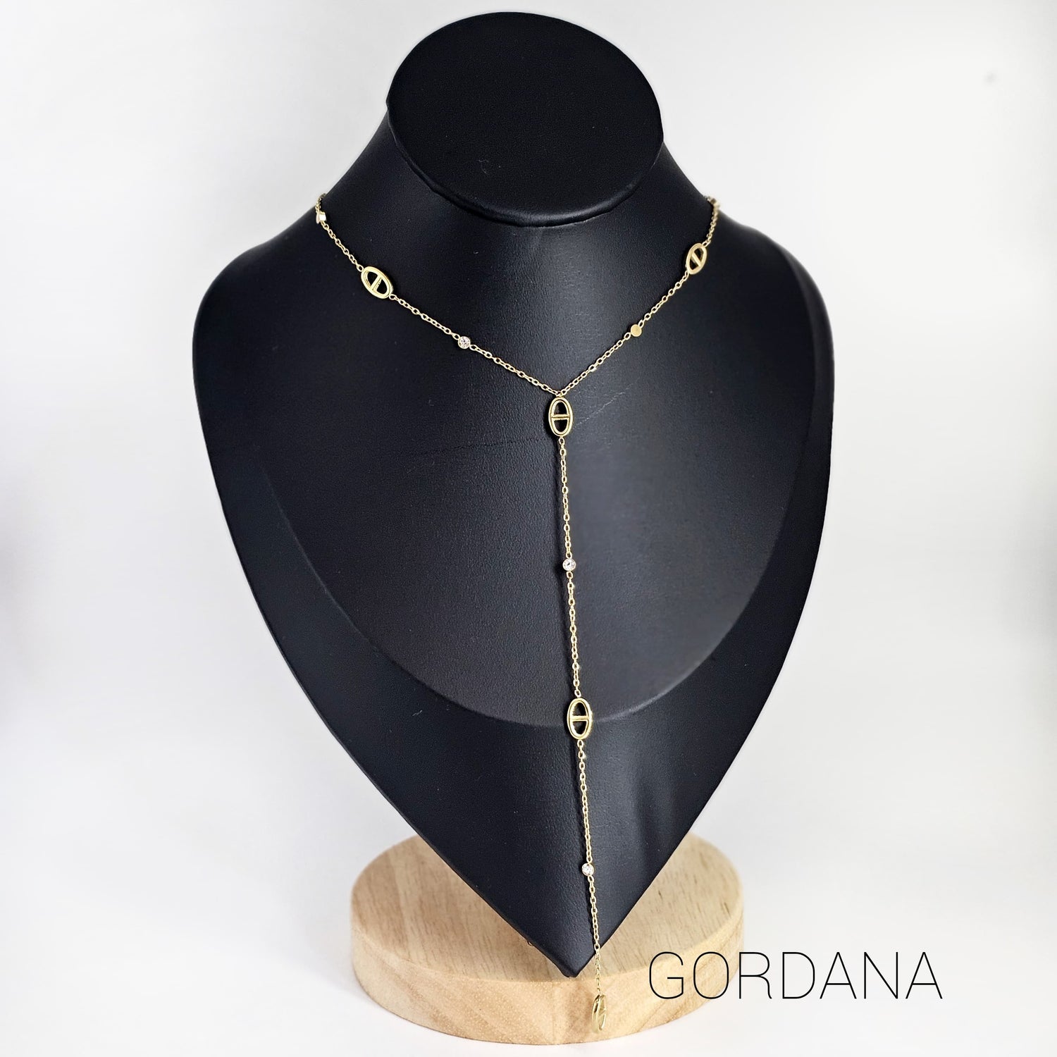Gold and Silver Drop Y‑Necklace – Stainless Steel Gold