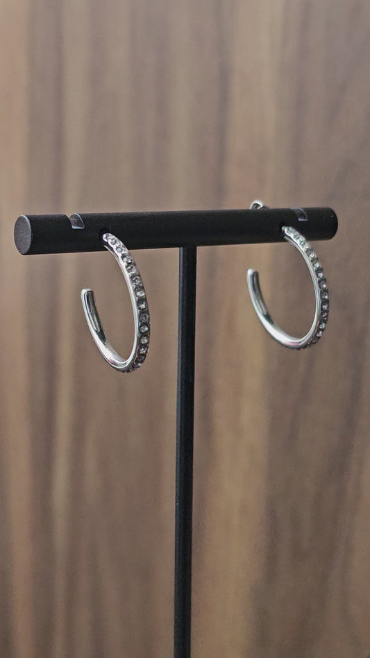 Silver hoop earrings - stainless steel