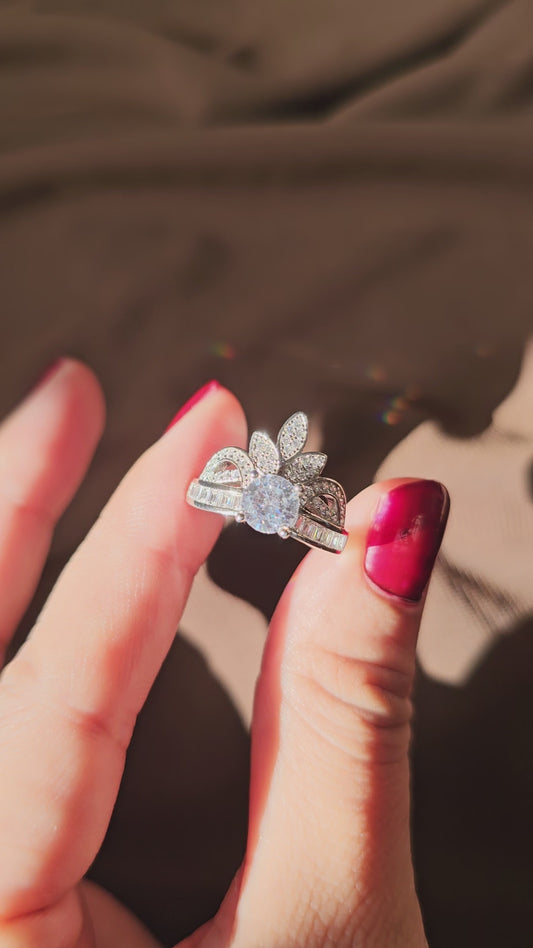 The Empress Tiara Ring – S925 Sterling Silver Crown Engagement & Promise Ring