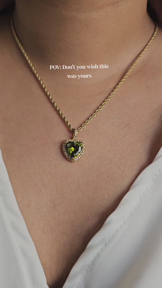Romantic Heart Zirconia Necklace | 18K Gold PVD Stainless Steel