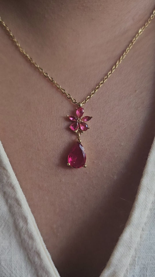 Red and Gold Stainless steel necklace
