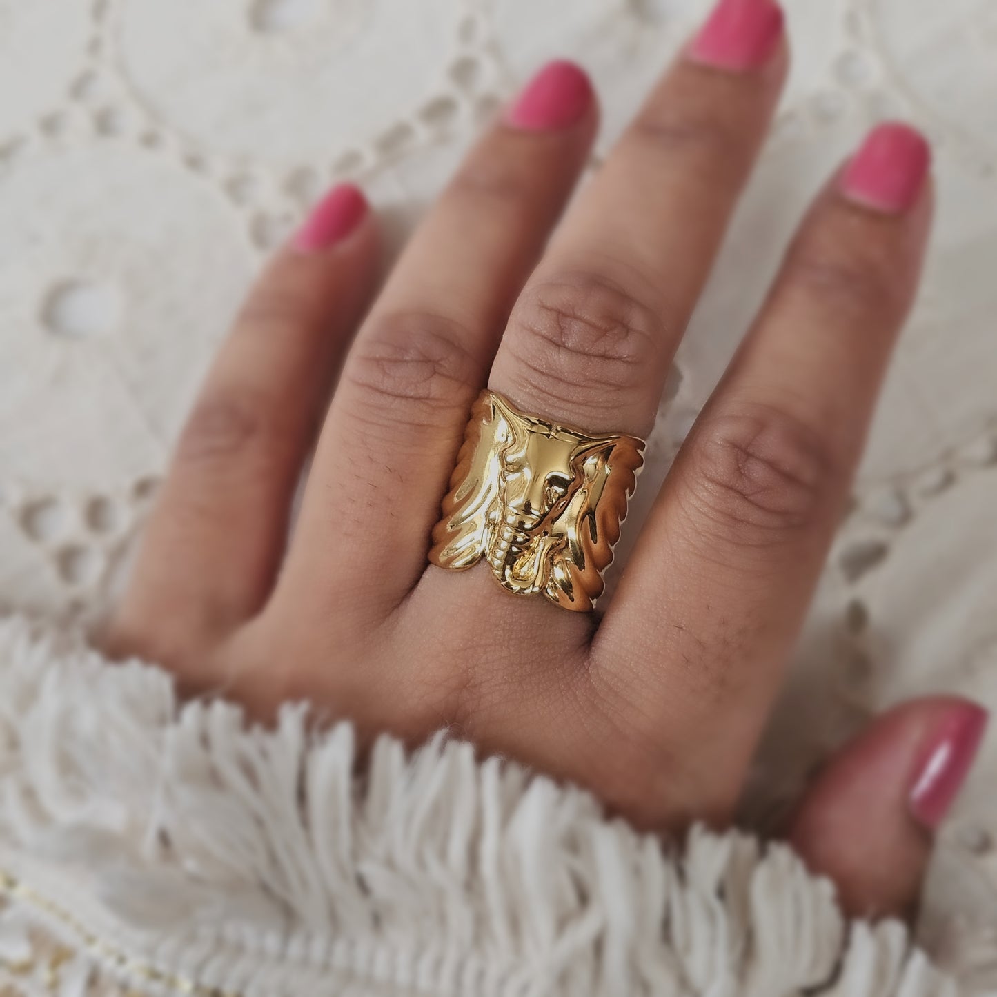 Elephant-Inspired Adjustable Stainless Steel Ring – A symbolic statement piece of Luck