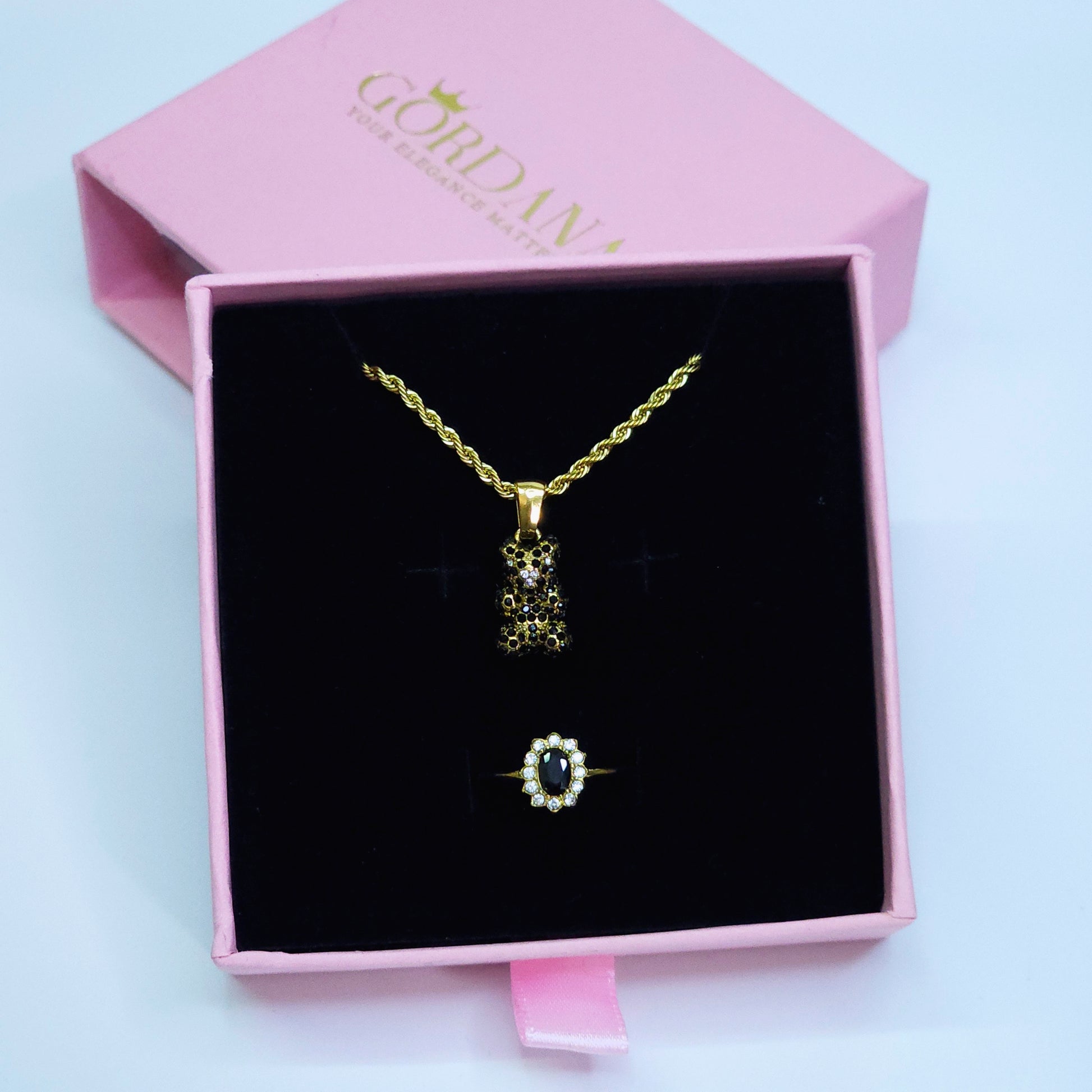 Black Teddy Stainless steel jewelry set - Gordana Moda