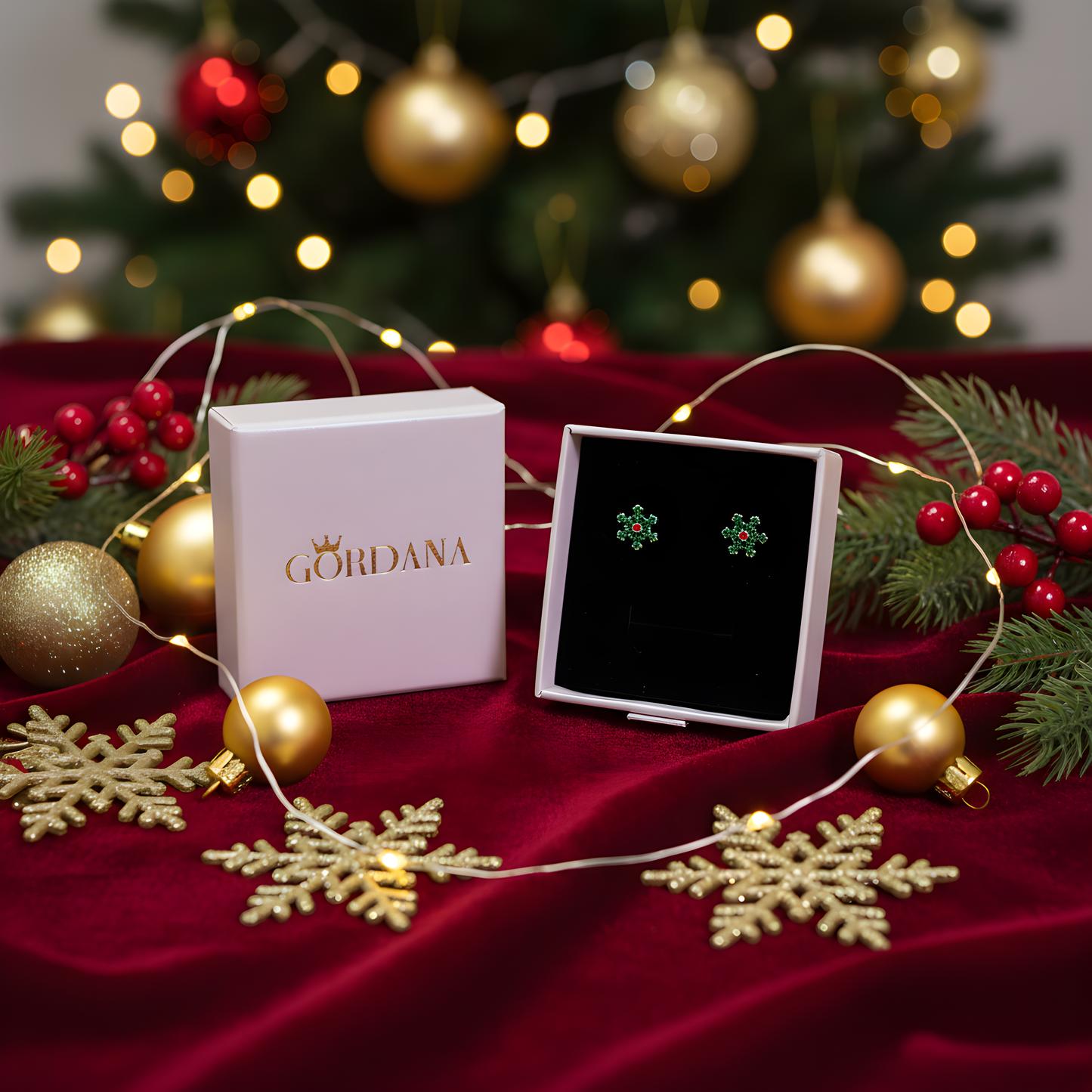 Festive Holiday sterling silver Earrings – Christmas Themed Studs