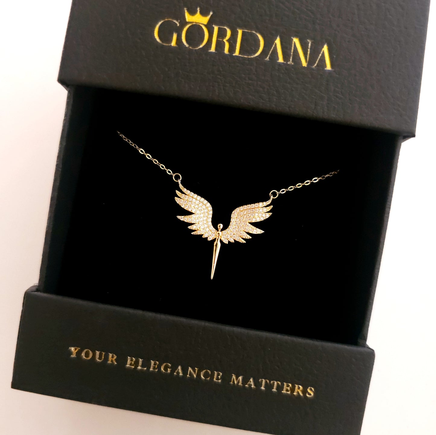 Angel Wing Pendant Necklace - 18k Gold Vermeil on Sterling Silver