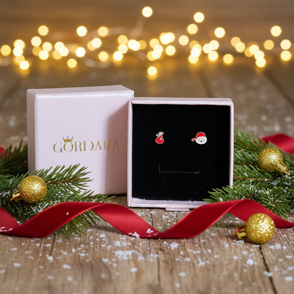 Festive Holiday sterling silver Earrings – Christmas Themed Studs