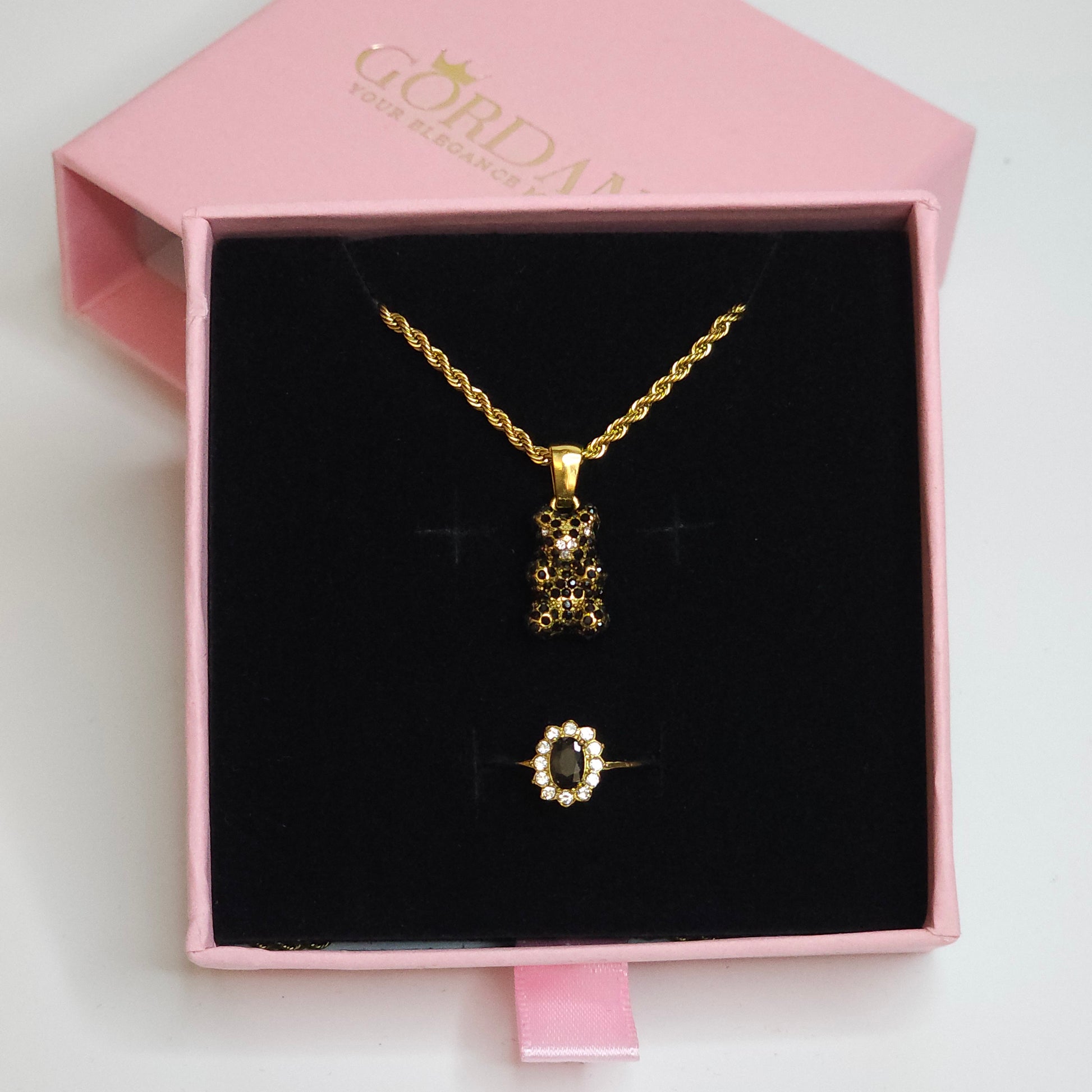 Black Teddy Stainless steel jewelry set - Gordana Moda