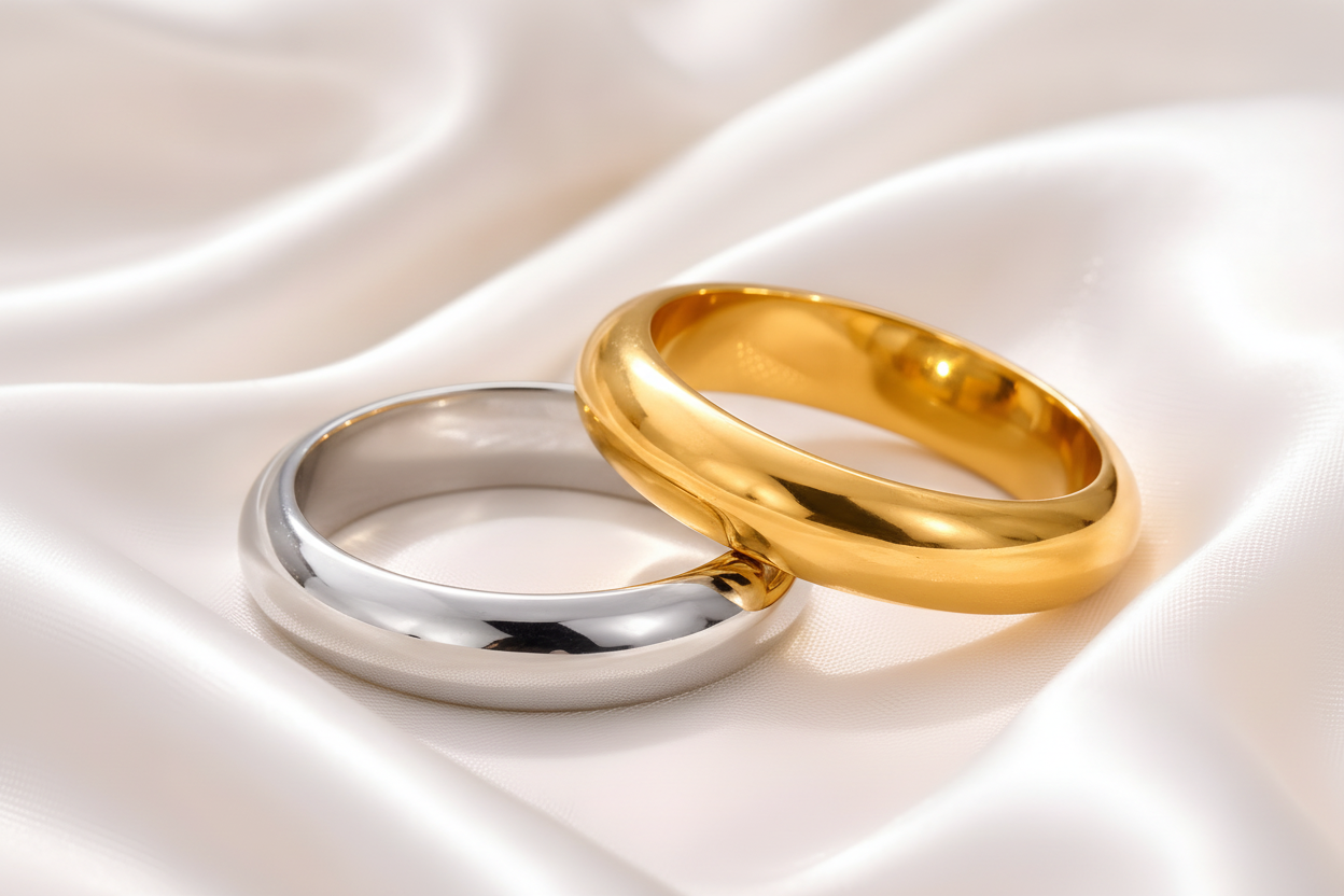 Timeless Classic Ring | PVD Gold & Silver Stainless Steel (Male and Female Ring)