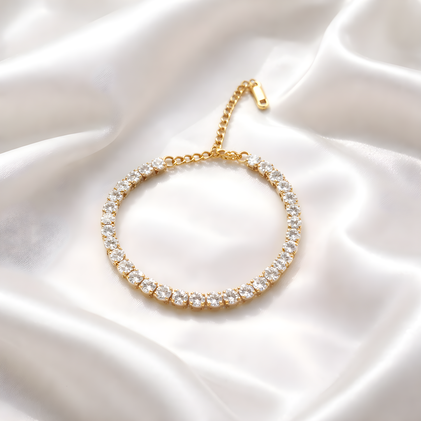 Gold Plated 4mm Tennis Bracelet – Stainless Steel Bracelet